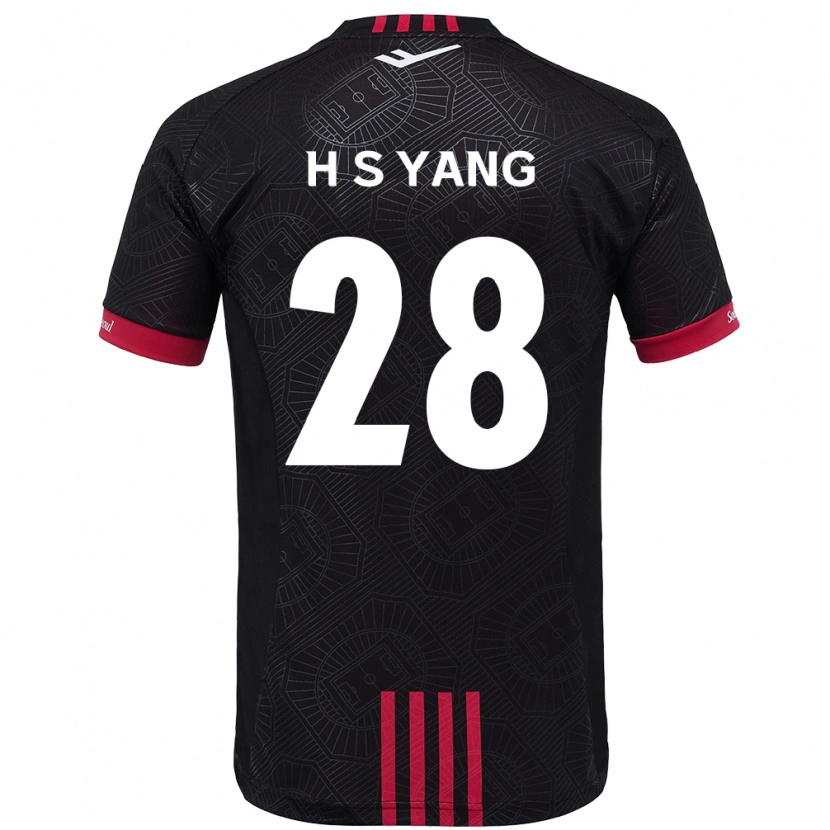 Danxen Heren Seung-Hyeon Yang #28 Zwart Rood Thuisshirt Thuistenue 2025/26 T-Shirt