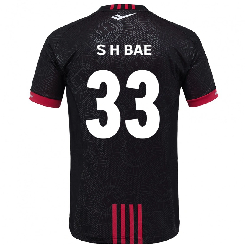 Danxen Heren Hyun-Seo Bae #33 Zwart Rood Thuisshirt Thuistenue 2025/26 T-Shirt