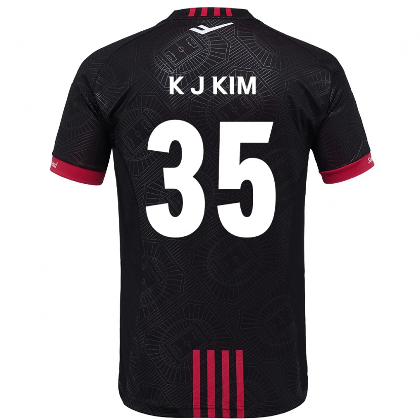 Danxen Heren Kang-Jun Kim #35 Zwart Rood Thuisshirt Thuistenue 2025/26 T-Shirt