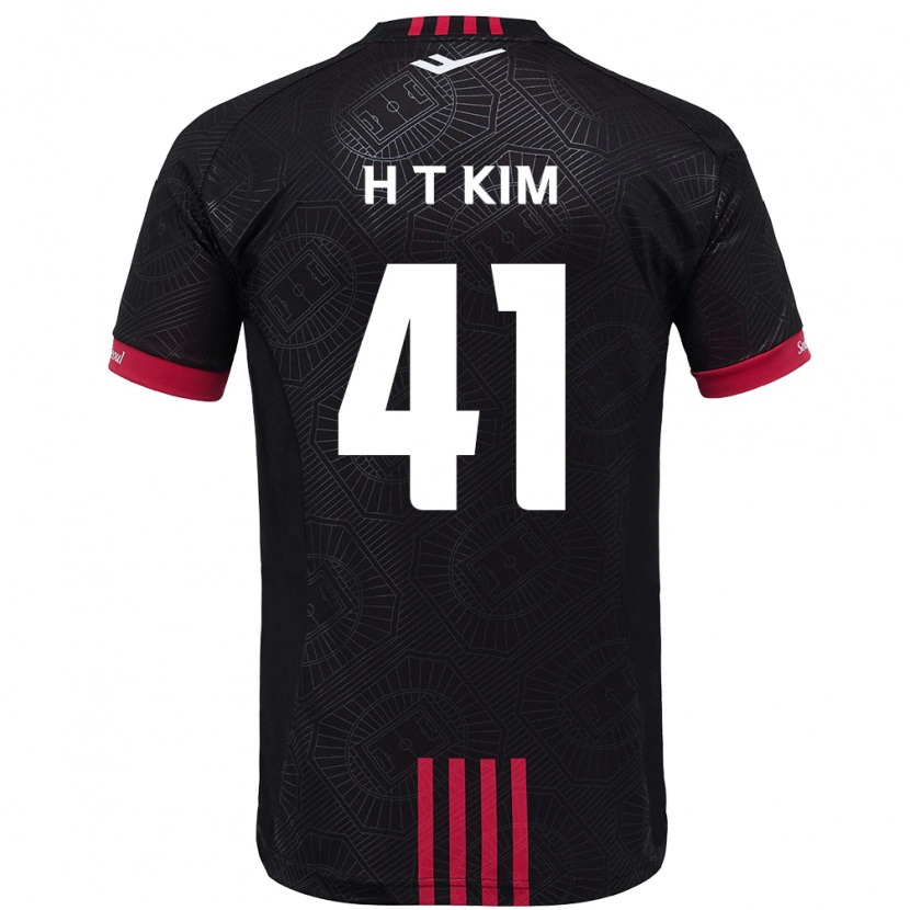 Danxen Heren Tae-Ho Kim #41 Zwart Rood Thuisshirt Thuistenue 2025/26 T-Shirt