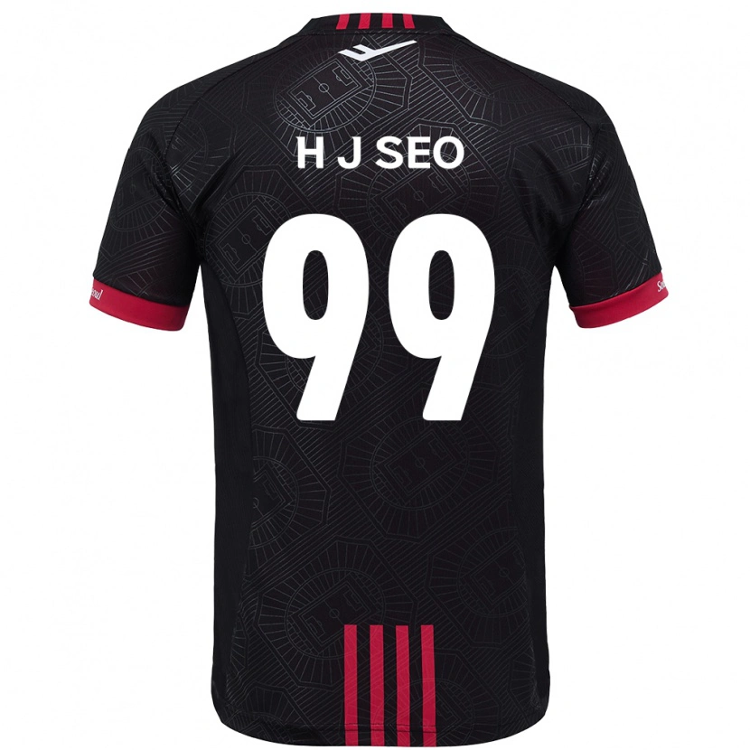 Danxen Heren Ju-Hwan Seo #99 Zwart Rood Thuisshirt Thuistenue 2025/26 T-Shirt