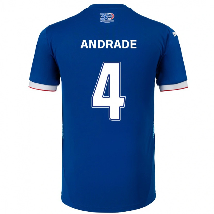 Danxen Heren Léo Andrade #4 Koningsblauw Wit Thuisshirt Thuistenue 2025/26 T-Shirt