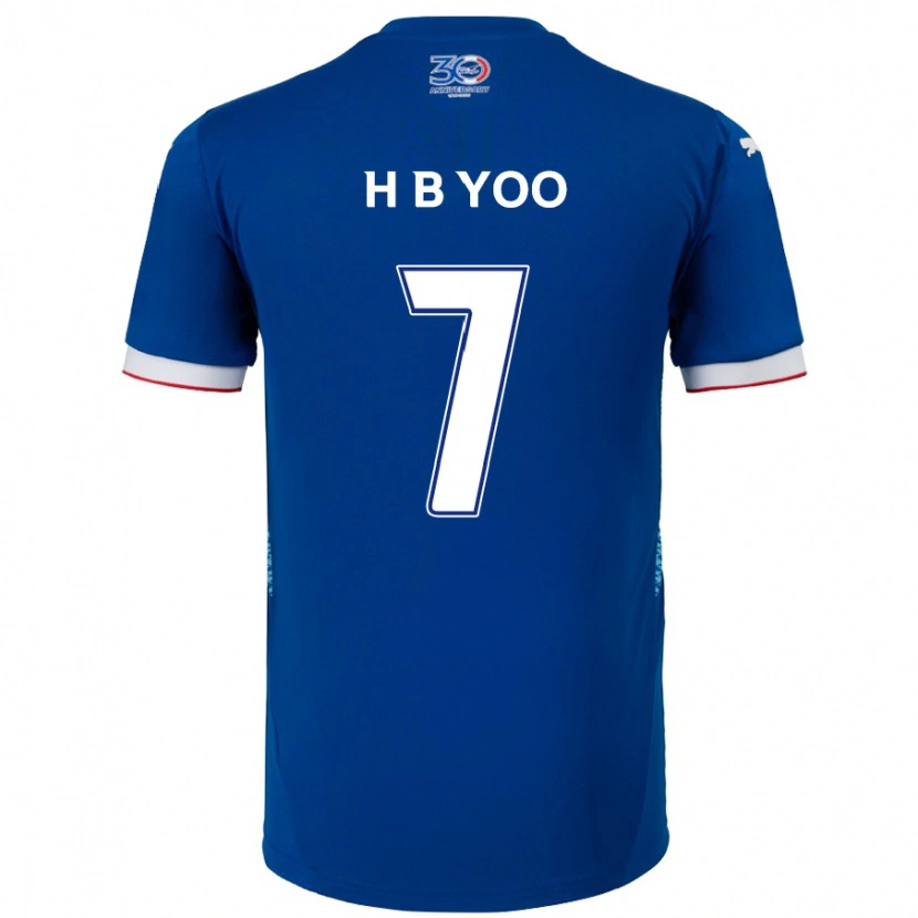 Danxen Heren Byung-Heon Yoo #7 Koningsblauw Wit Thuisshirt Thuistenue 2025/26 T-Shirt