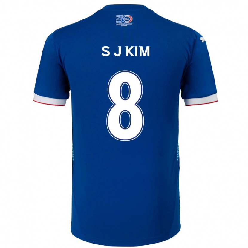 Danxen Heren Ji-Sung Kim #8 Koningsblauw Wit Thuisshirt Thuistenue 2025/26 T-Shirt