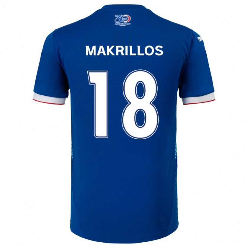 Danxen Heren Peter Makrillos #18 Koningsblauw Wit Thuisshirt Thuistenue 2025/26 T-Shirt