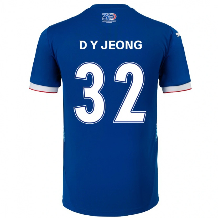 Danxen Heren Dong-Yun Jeong #32 Koningsblauw Wit Thuisshirt Thuistenue 2025/26 T-Shirt