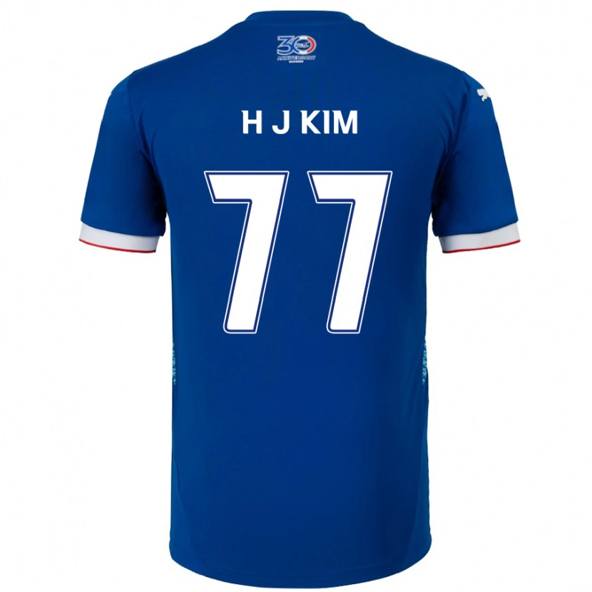 Danxen Heren Ji-Hyun Kim #77 Koningsblauw Wit Thuisshirt Thuistenue 2025/26 T-Shirt