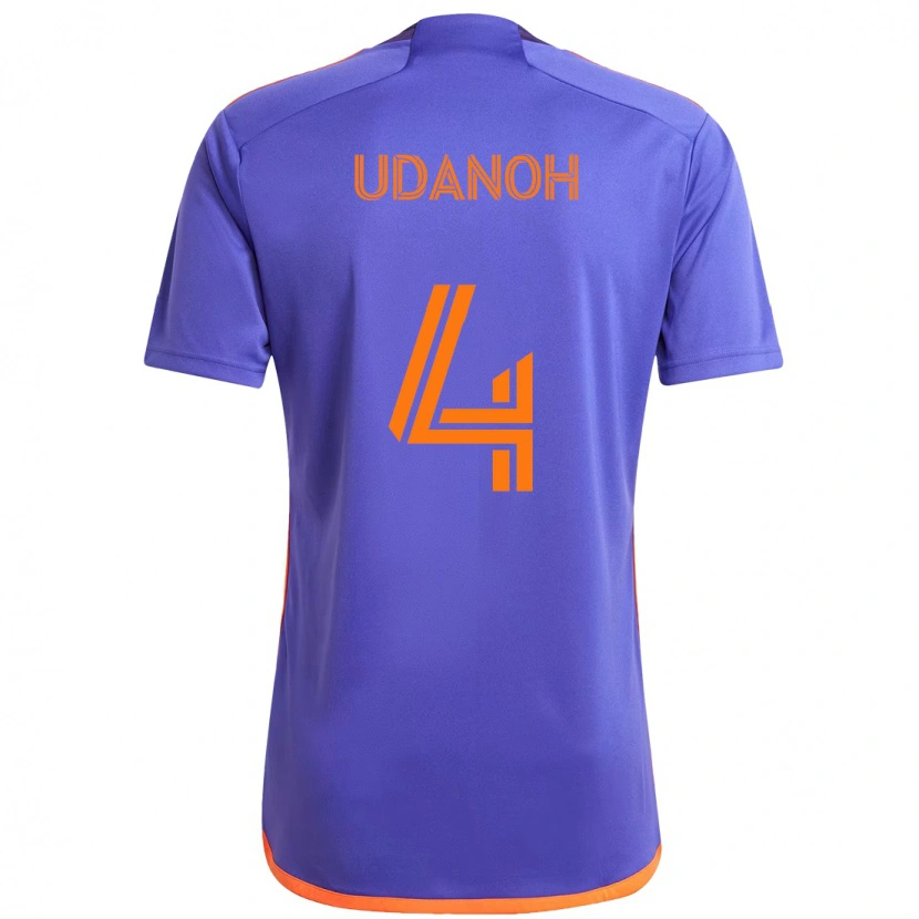 Danxen Heren Iffy Udanoh #4 Paars Oranje Uitshirt Uittenue 2025/26 T-Shirt
