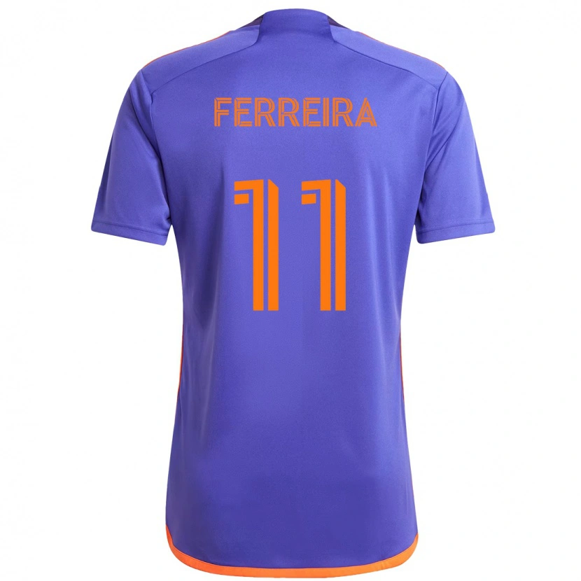Danxen Heren Sebastián Ferreira #11 Paars Oranje Uitshirt Uittenue 2025/26 T-Shirt