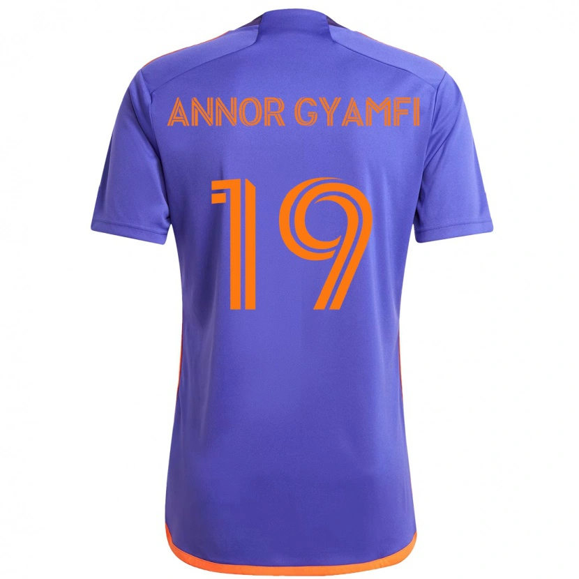 Danxen Heren Stephen Annor Gyamfi #19 Paars Oranje Uitshirt Uittenue 2025/26 T-Shirt