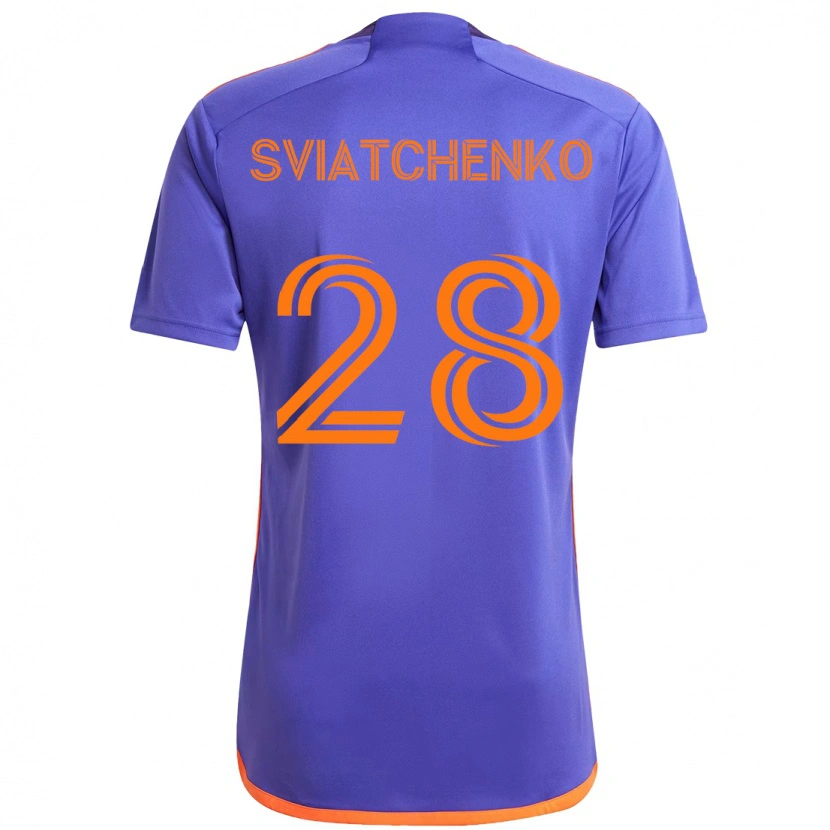 Danxen Heren Erik Sviatchenko #28 Paars Oranje Uitshirt Uittenue 2025/26 T-Shirt