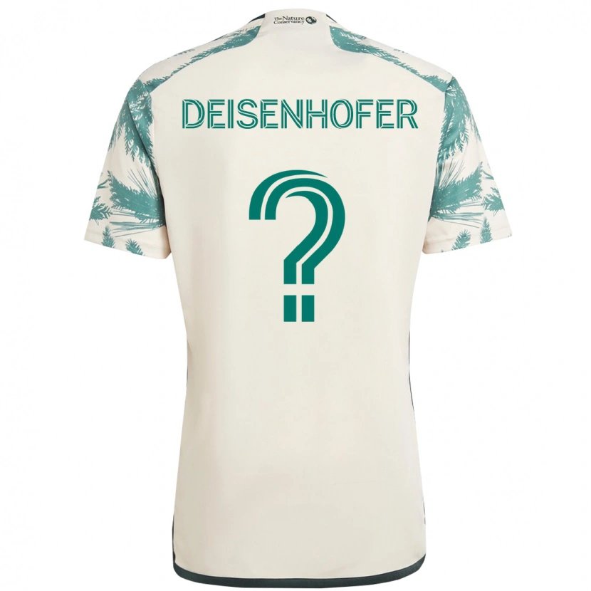 Danxen Heren Maximilian Deisenhofer #0 Beige Groen Uitshirt Uittenue 2025/26 T-Shirt