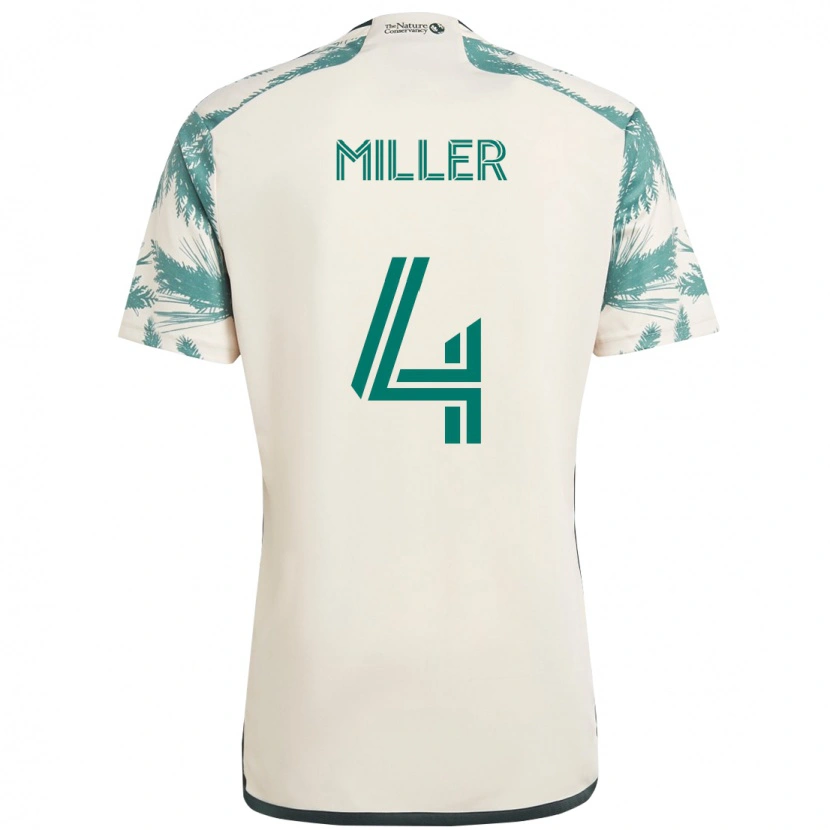 Danxen Heren Kamal Miller #4 Beige Groen Uitshirt Uittenue 2025/26 T-Shirt