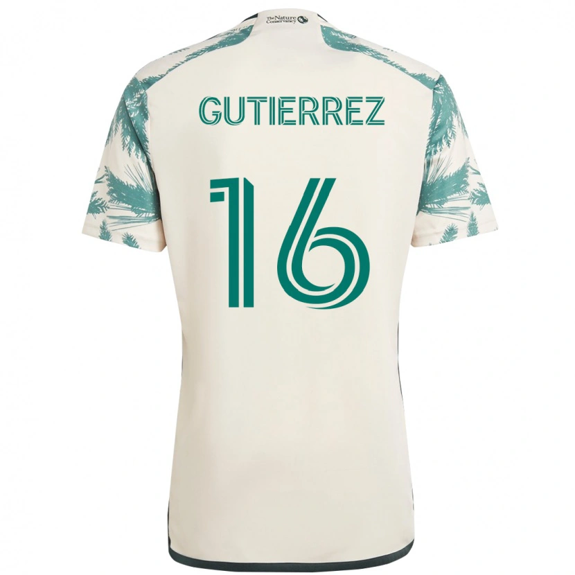 Danxen Heren Diego Gutiérrez #16 Beige Groen Uitshirt Uittenue 2025/26 T-Shirt