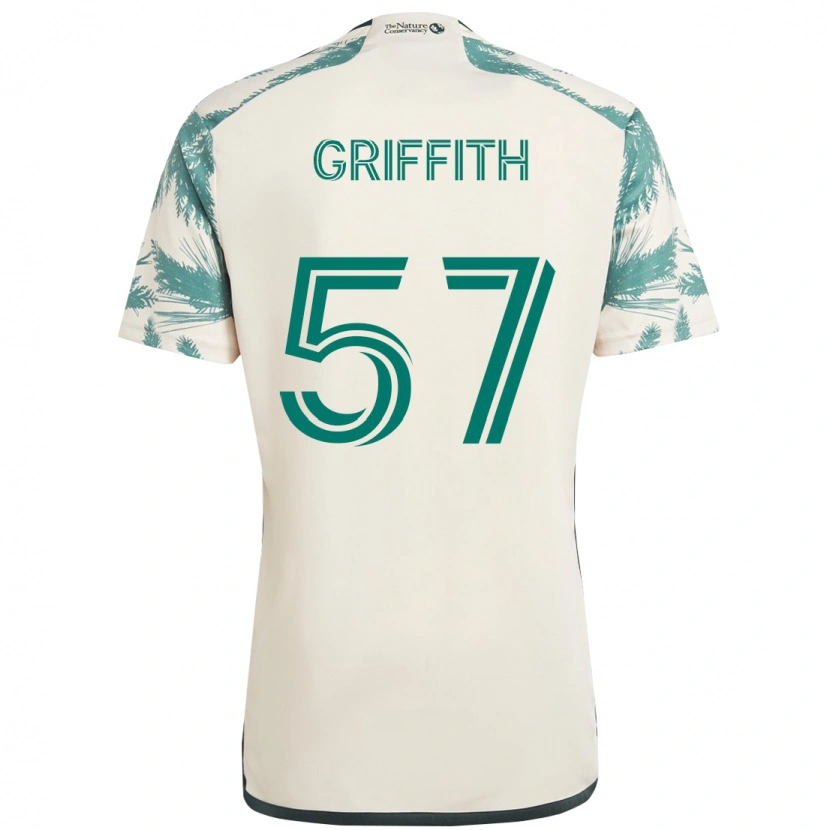 Danxen Heren Víctor Griffith #57 Beige Groen Uitshirt Uittenue 2025/26 T-Shirt