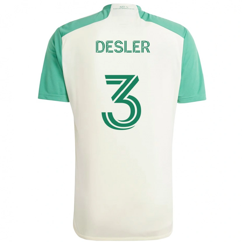 Danxen Heren Mikkel Desler #3 Wit Groen Uitshirt Uittenue 2025/26 T-Shirt