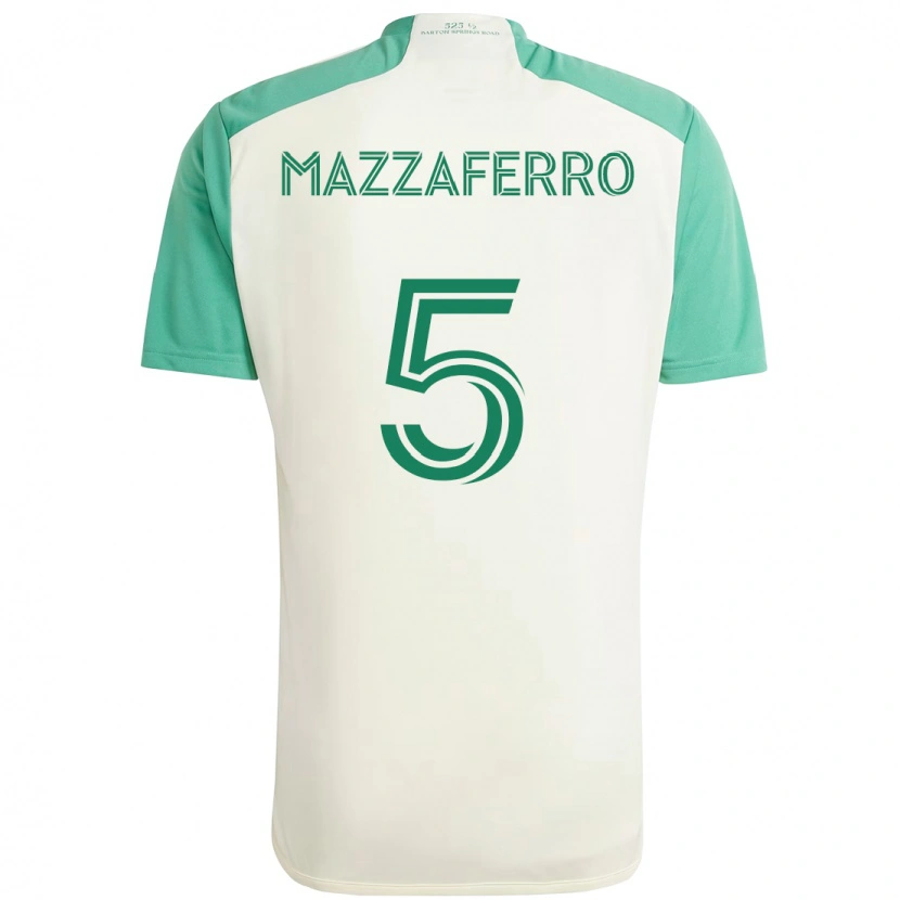 Danxen Heren Salvatore Mazzaferro #5 Wit Groen Uitshirt Uittenue 2025/26 T-Shirt