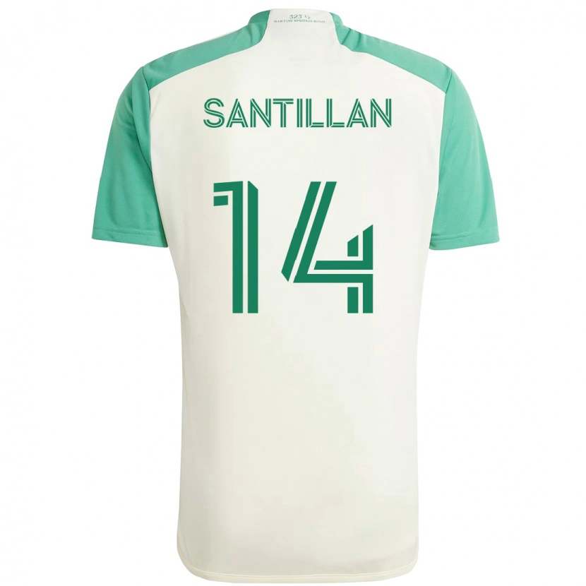 Danxen Heren Jonathan Santillan #14 Wit Groen Uitshirt Uittenue 2025/26 T-Shirt