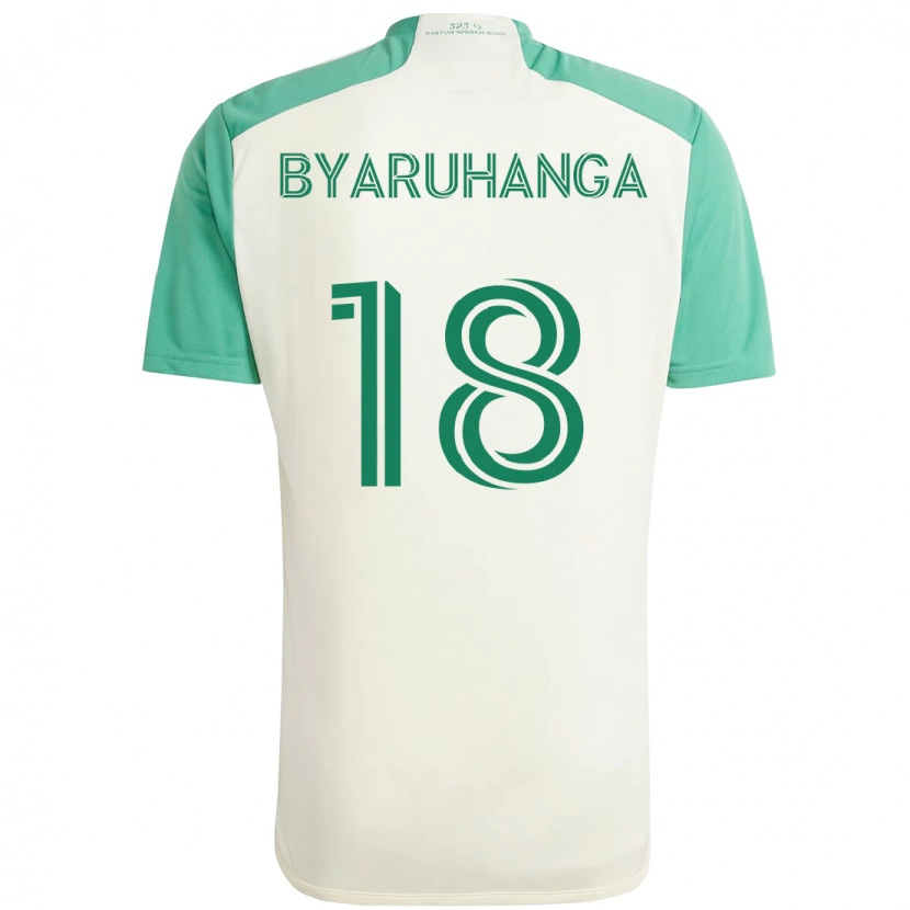 Danxen Heren Bobosi Byaruhanga #18 Wit Groen Uitshirt Uittenue 2025/26 T-Shirt