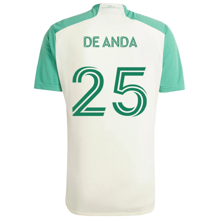 Danxen Heren Anthony De Anda #25 Wit Groen Uitshirt Uittenue 2025/26 T-Shirt