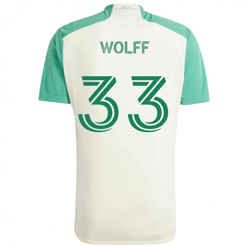 Danxen Heren Owen Wolff #33 Wit Groen Uitshirt Uittenue 2025/26 T-Shirt