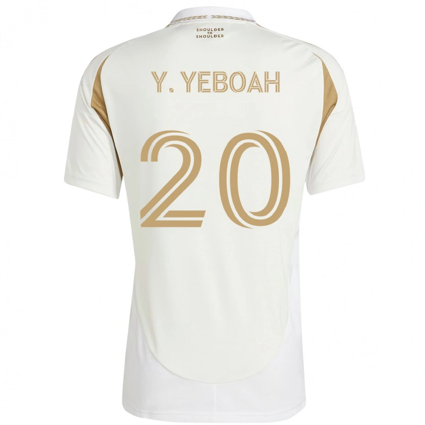 Danxen Heren Yaw Yeboah #20 Wit Bruin Uitshirt Uittenue 2025/26 T-Shirt
