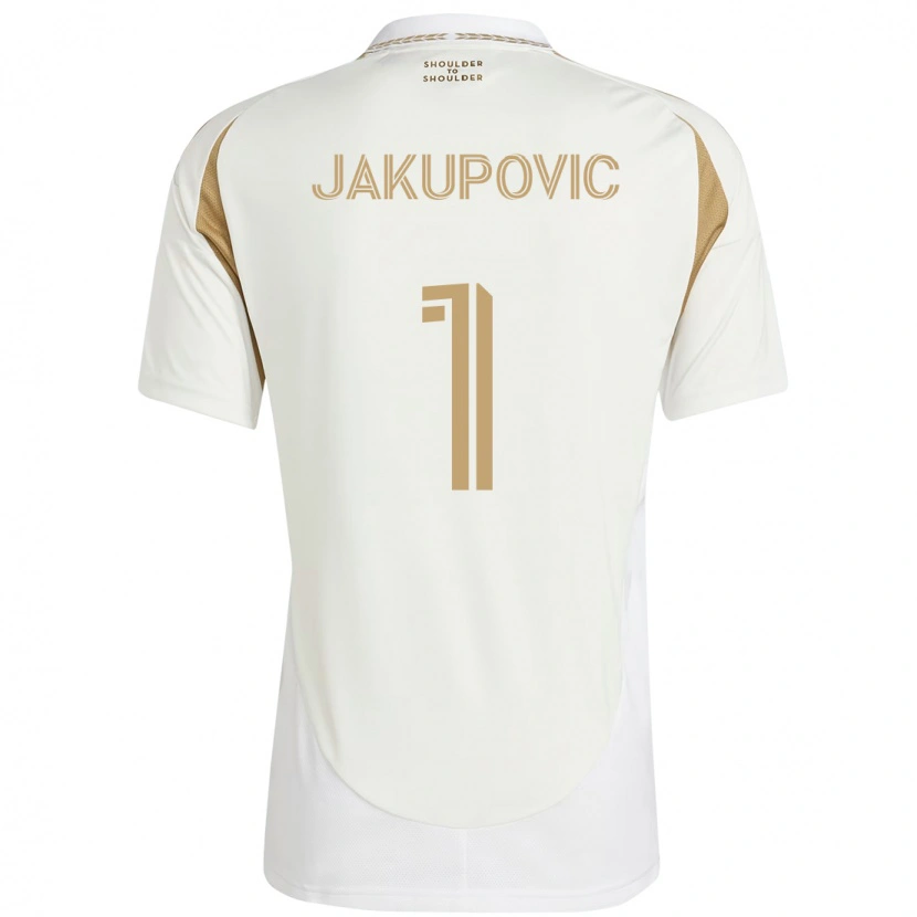 Danxen Heren Eldin Jakupovic #1 Wit Bruin Uitshirt Uittenue 2025/26 T-Shirt