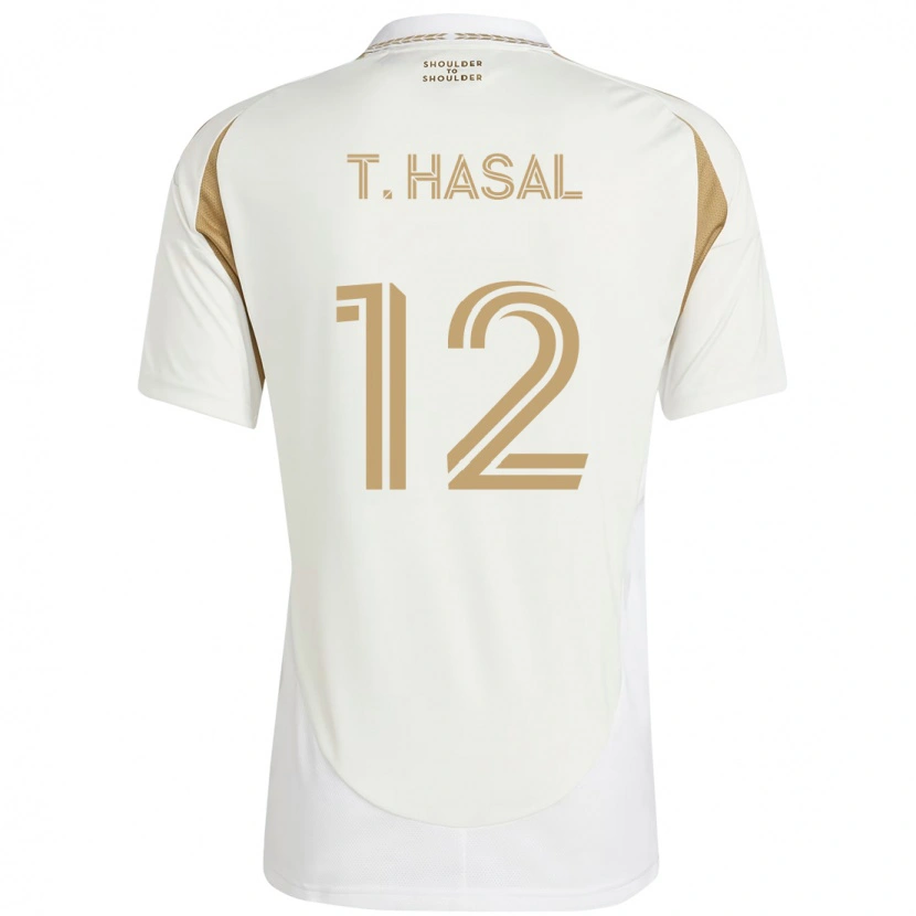 Danxen Heren Thomas Hasal #12 Wit Bruin Uitshirt Uittenue 2025/26 T-Shirt