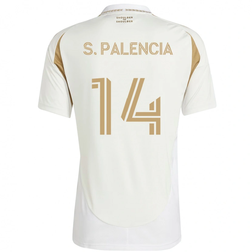 Danxen Heren Sergi Palencia #14 Wit Bruin Uitshirt Uittenue 2025/26 T-Shirt
