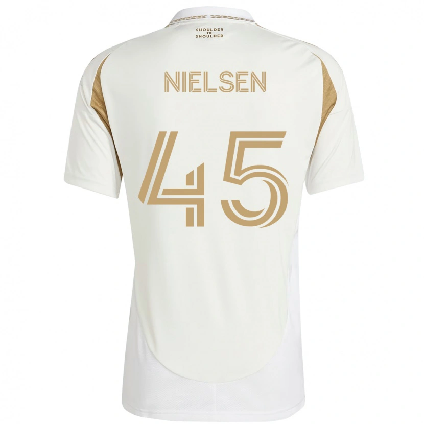 Danxen Heren Kenny Nielsen #45 Wit Bruin Uitshirt Uittenue 2025/26 T-Shirt