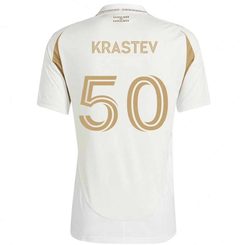Danxen Heren Filip Krastev #50 Wit Bruin Uitshirt Uittenue 2025/26 T-Shirt