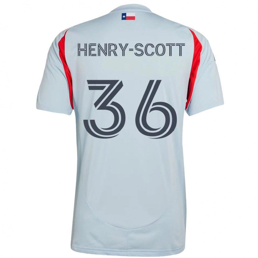 Danxen Heren Malik Henry-Scott #36 Lichtblauw Rood Uitshirt Uittenue 2025/26 T-Shirt