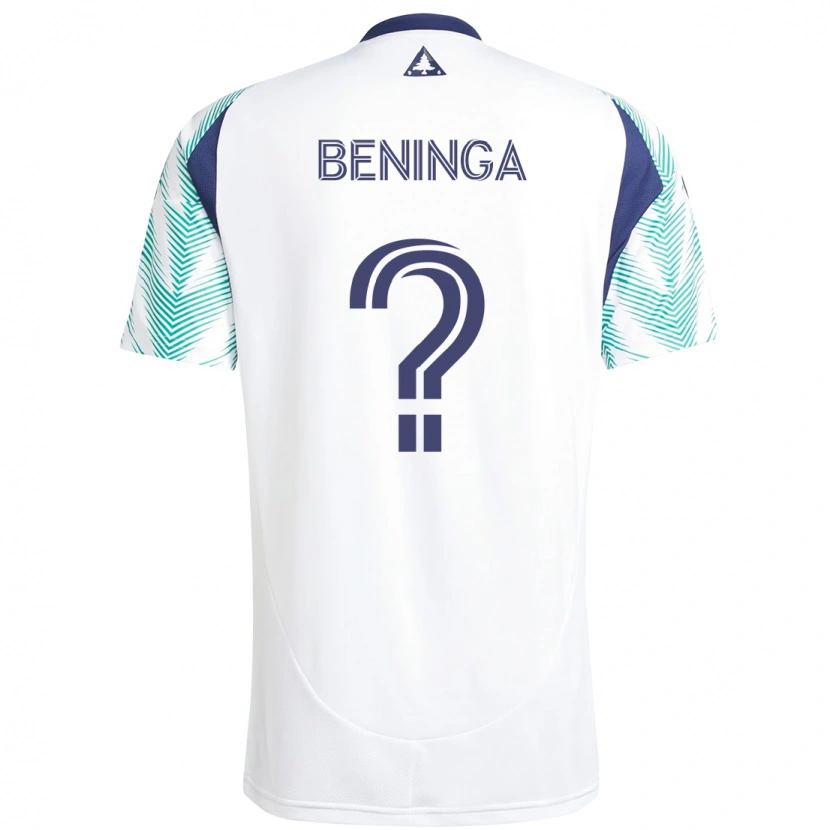 Danxen Heren Owen Beninga #0 Wit Blauw Uitshirt Uittenue 2025/26 T-Shirt