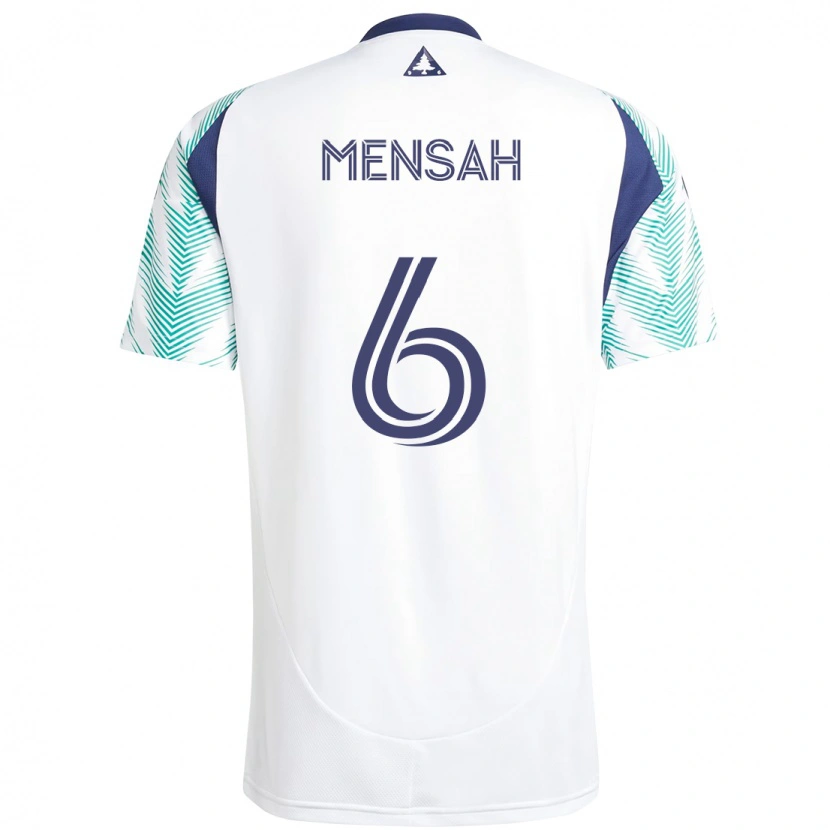 Danxen Heren Jonathan Mensah #6 Wit Blauw Uitshirt Uittenue 2025/26 T-Shirt