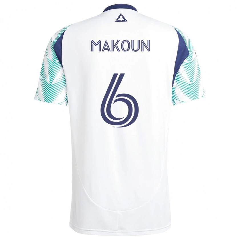 Danxen Heren Christian Makoun #6 Wit Blauw Uitshirt Uittenue 2025/26 T-Shirt