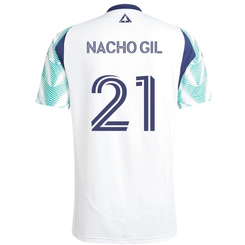 Danxen Heren Nacho Gil #21 Wit Blauw Uitshirt Uittenue 2025/26 T-Shirt