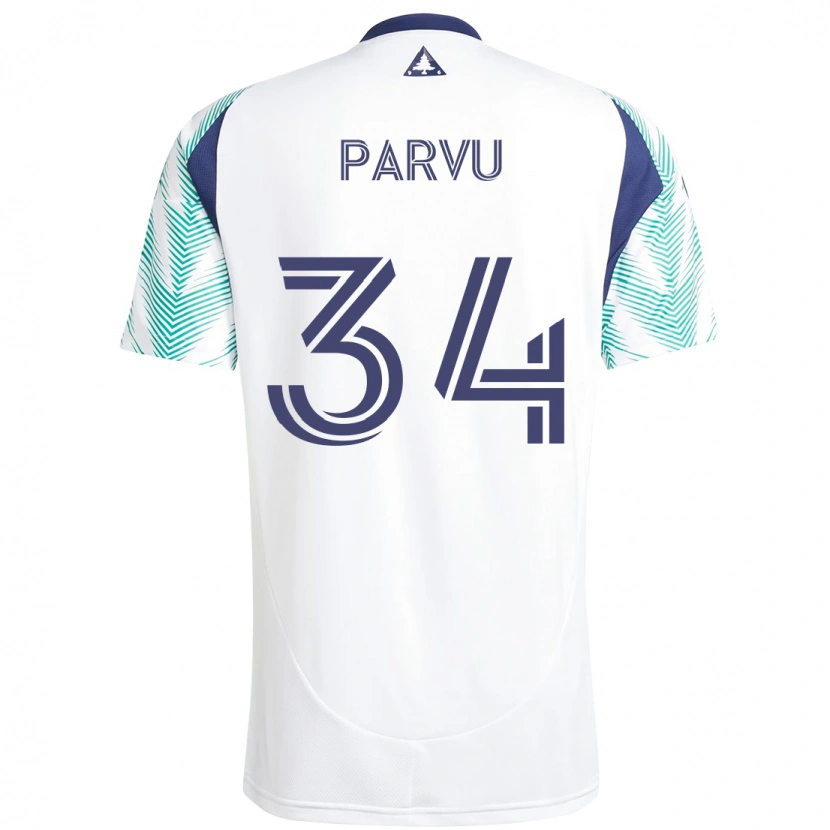 Danxen Heren Alexandru Parvu #34 Wit Blauw Uitshirt Uittenue 2025/26 T-Shirt