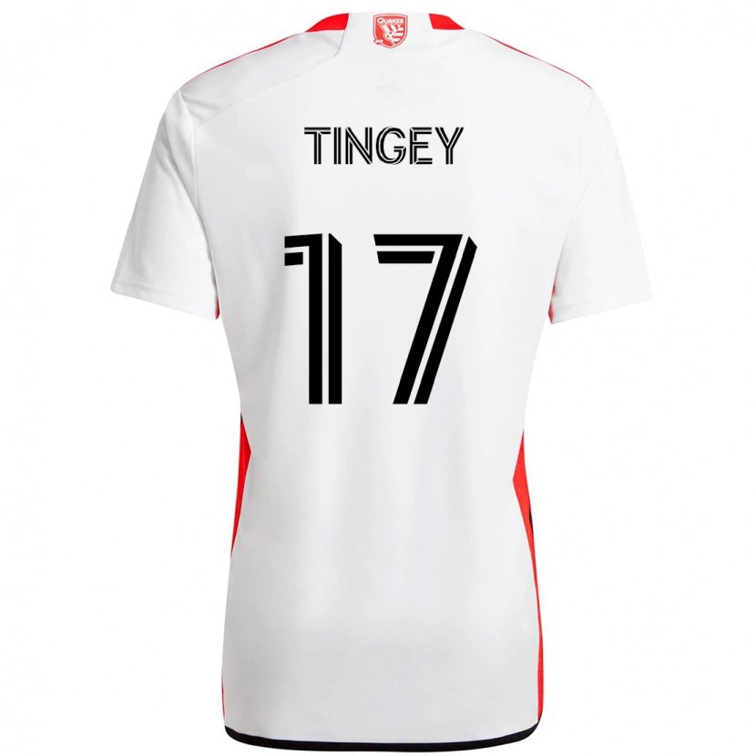 Danxen Heren Keegan Tingey #17 Wit Rood Uitshirt Uittenue 2025/26 T-Shirt