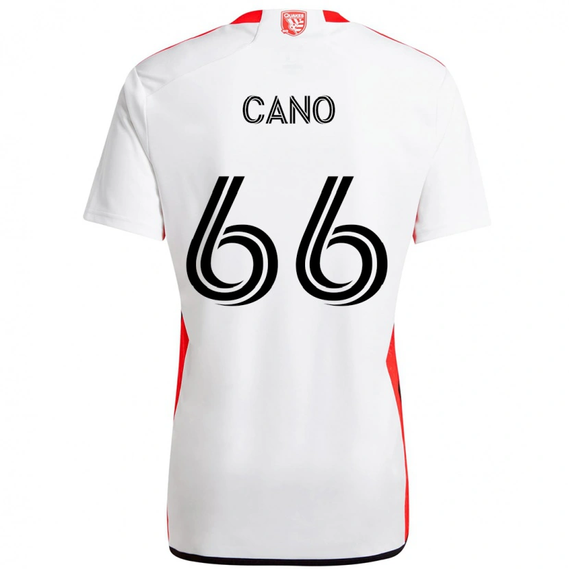 Danxen Heren Alejandro Cano #66 Wit Rood Uitshirt Uittenue 2025/26 T-Shirt