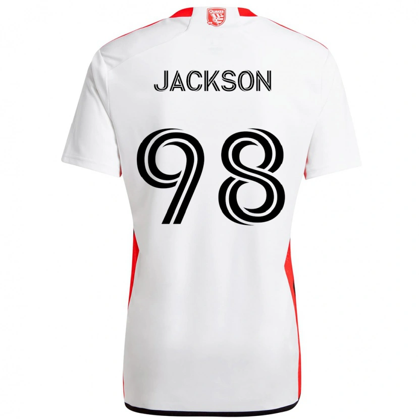 Danxen Heren Jacob Jackson #98 Wit Rood Uitshirt Uittenue 2025/26 T-Shirt