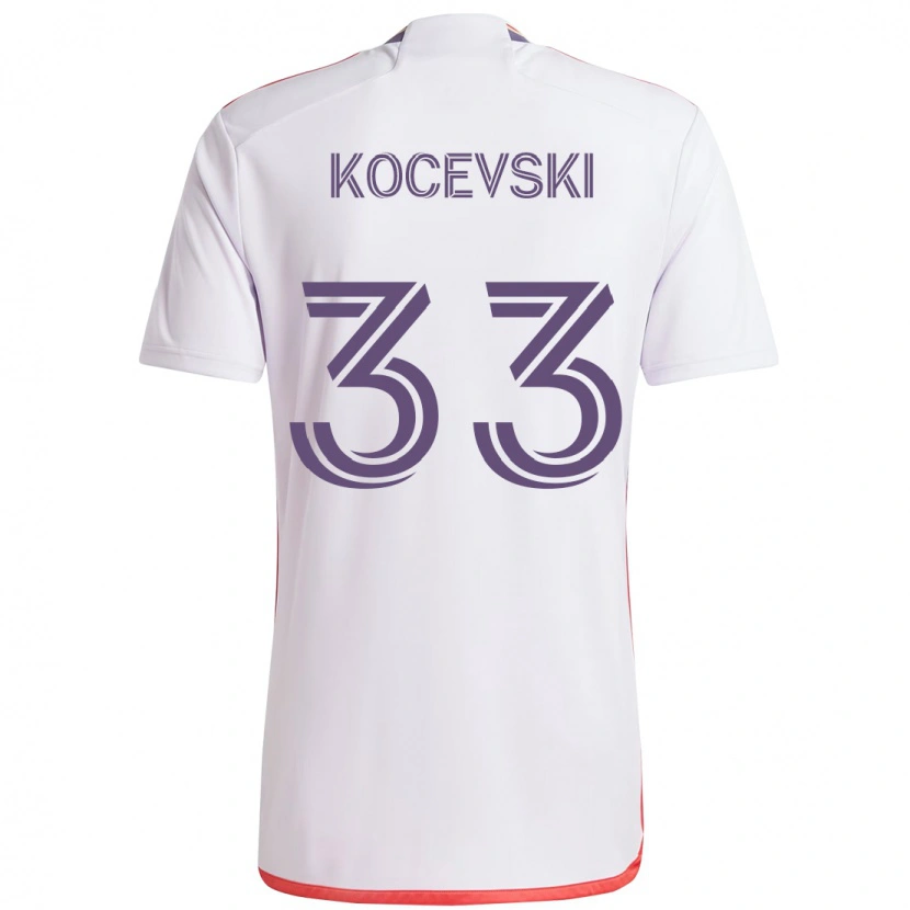 Danxen Heren Jeorgio Kocevski #33 Wit Paars Uitshirt Uittenue 2025/26 T-Shirt