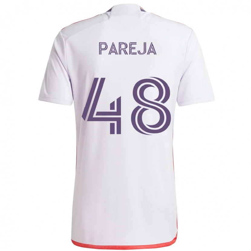 Danxen Heren Diego Pareja #48 Wit Paars Uitshirt Uittenue 2025/26 T-Shirt
