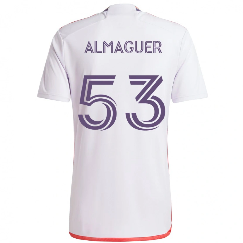 Danxen Heren Jorge Almaguer #53 Wit Paars Uitshirt Uittenue 2025/26 T-Shirt
