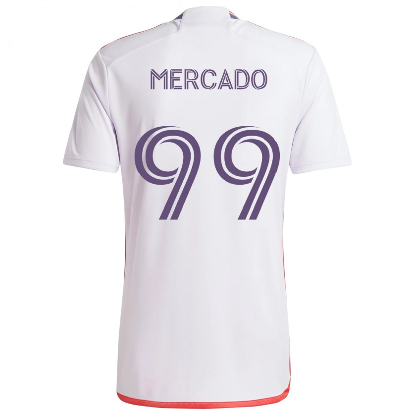 Danxen Heren Carlos Mercado #99 Wit Paars Uitshirt Uittenue 2025/26 T-Shirt