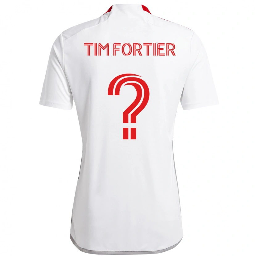 Danxen Heren Tim Fortier #0 Wit Rood Uitshirt Uittenue 2025/26 T-Shirt