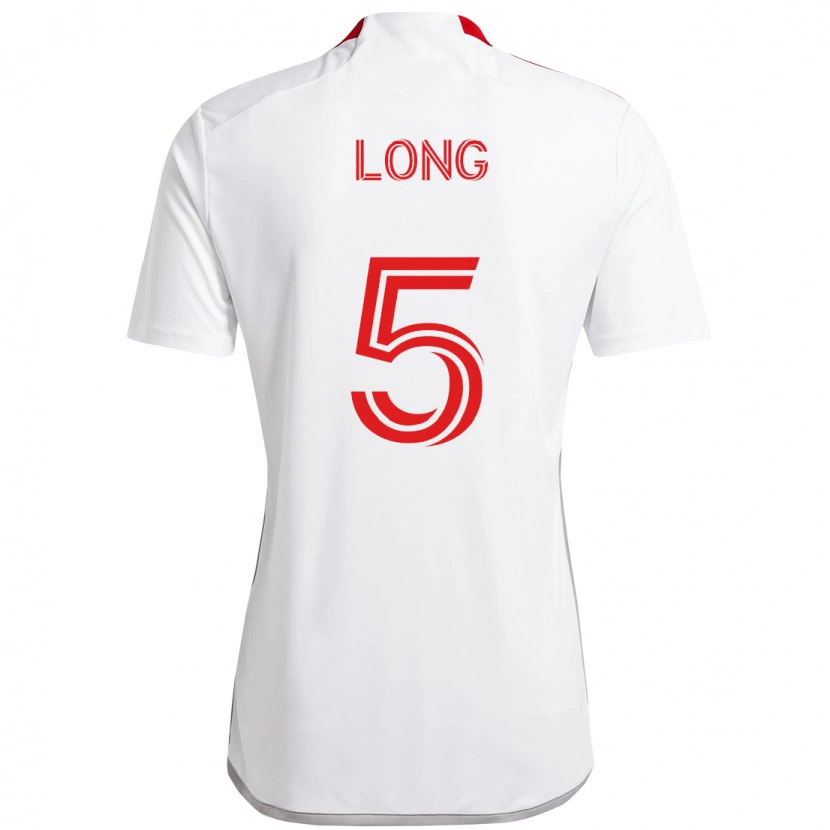 Danxen Heren Kevin Long #5 Wit Rood Uitshirt Uittenue 2025/26 T-Shirt