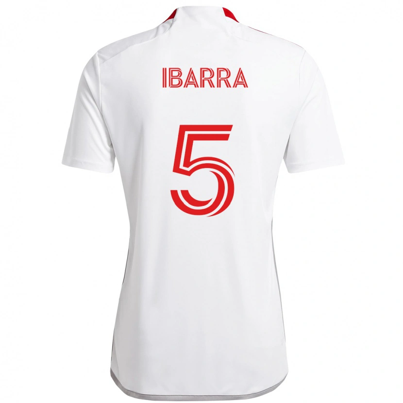 Danxen Heren Franco Ibarra #5 Wit Rood Uitshirt Uittenue 2025/26 T-Shirt