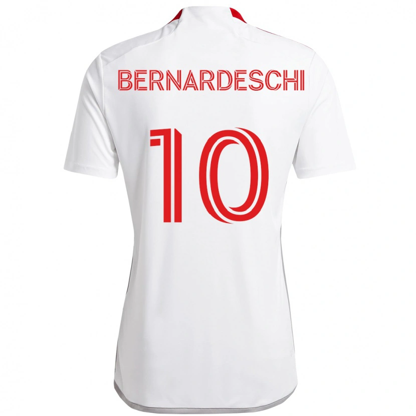 Danxen Heren Federico Bernardeschi #10 Wit Rood Uitshirt Uittenue 2025/26 T-Shirt