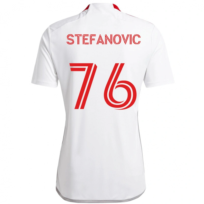 Danxen Heren Lazar Stefanovic #76 Wit Rood Uitshirt Uittenue 2025/26 T-Shirt