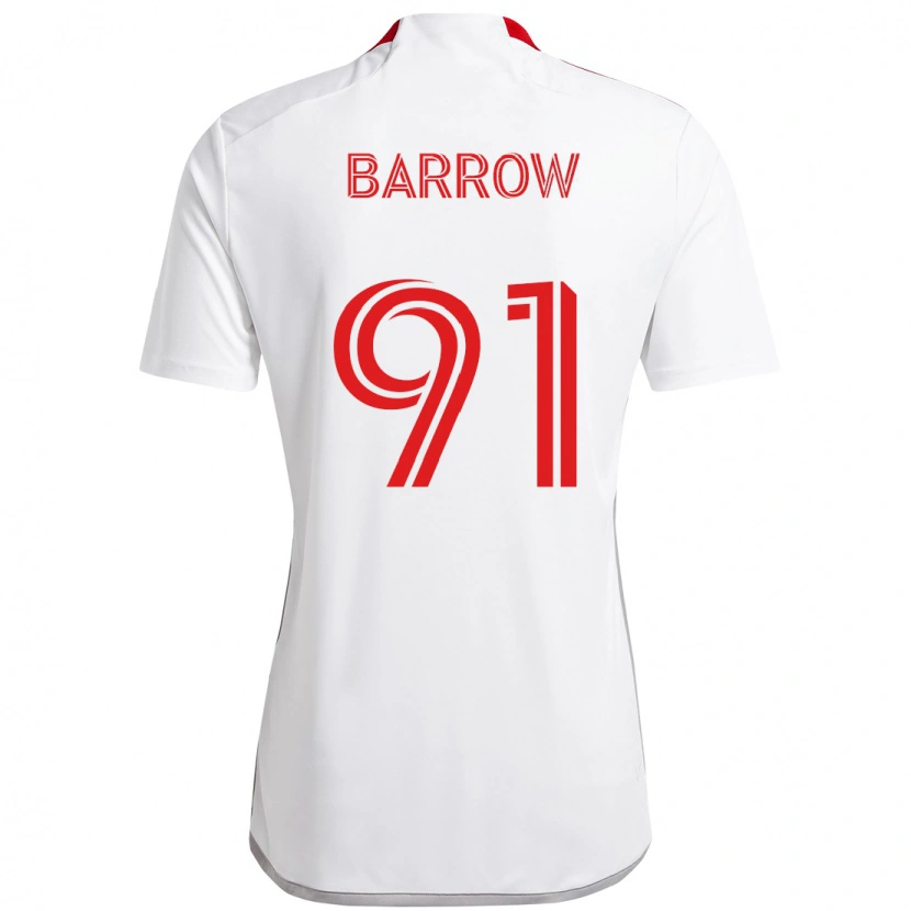 Danxen Heren Dékwon Barrow #91 Wit Rood Uitshirt Uittenue 2025/26 T-Shirt